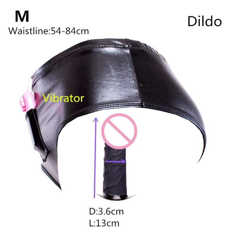 Vibrator-Dildo-M Унисекс Эротические трусики из искусственной кожи с реалистичным фаллоимитатор и Вагинальный Анальный фаллоимитатор штепсельная Вилка для женская мастурбация, сексуальные интимные костюмы - Цвет: Vibrator-Dildo-M