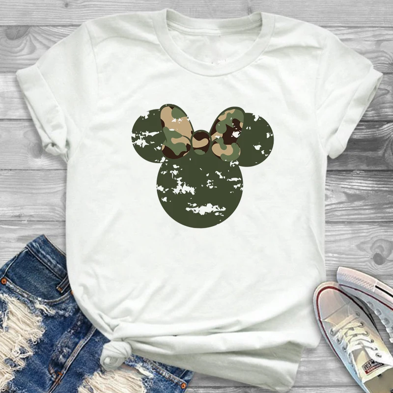Mouse Micky Ear, футболки tumblr, хипстерские женские футболки, футболки, женские модные футболки с леопардовым принтом и цветочным принтом
