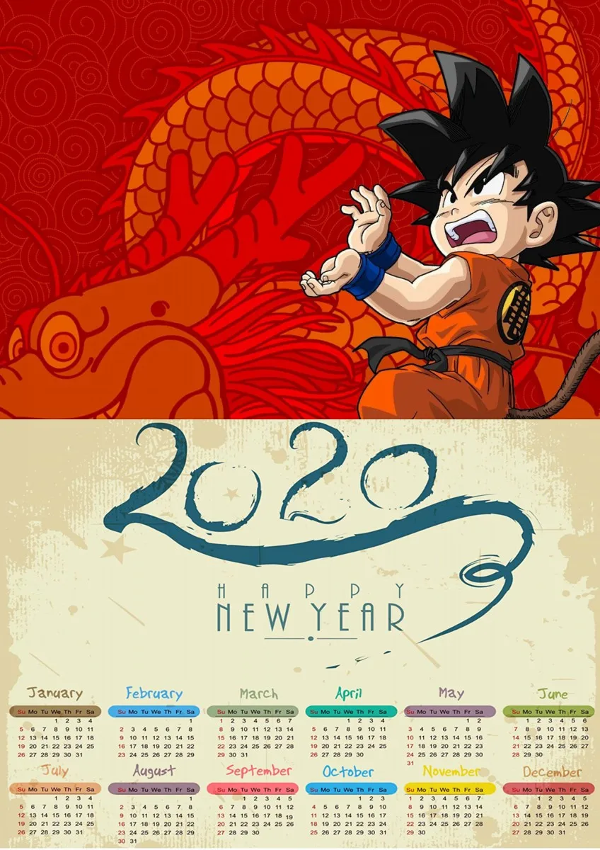 Драконий жемчуг Z плакат Гоку Классический Аниме календарь плакат японский аниме обои с покрытием для домашнего декора стен