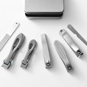 

Nordmyra Multifunction Nail Clippers Set Stainless Steel Black Pedicure Scissor Tweezer Manicure Set Kit Nail Art Tools