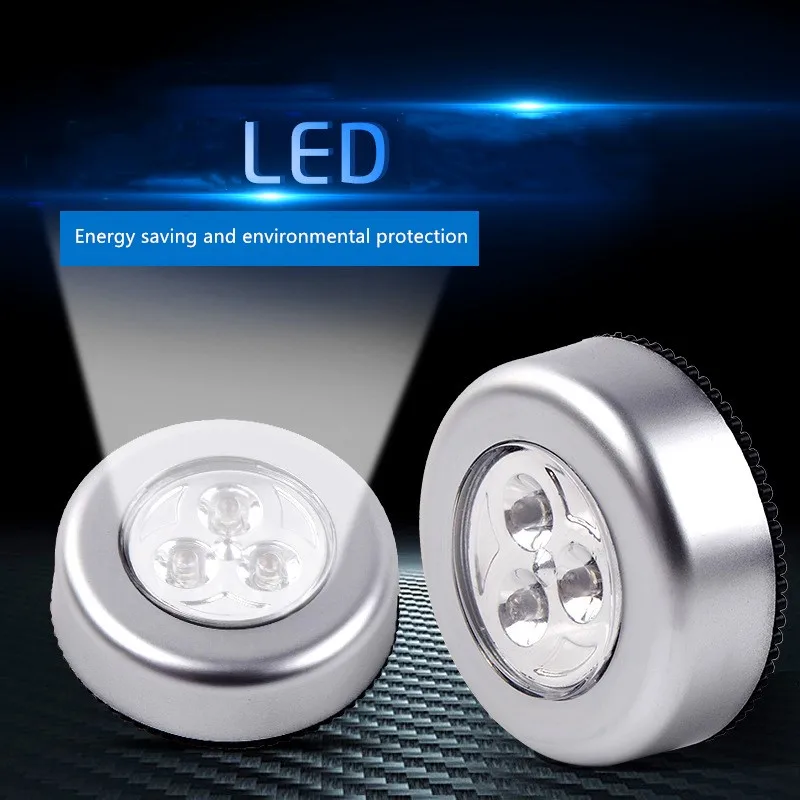 

Stick Pat Lamp 3 LEDs Touch Lamp Ceiling Wall/Cabinet Light Mini LED Night Light Sensor Battery-powered Bedside Emergency Lamp