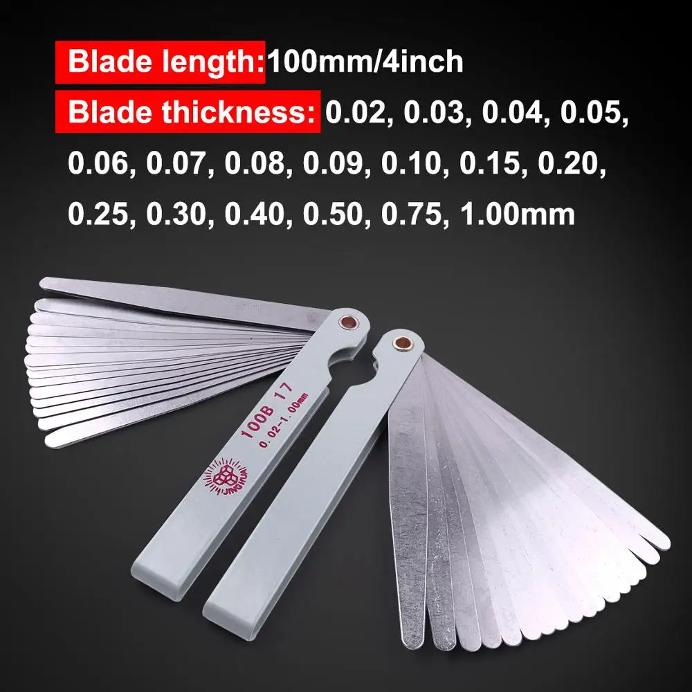 Feeler Gauge Stainless Steel Feeler Gauge 17 Blade/32 Blade Thickness Gap Metric Filler Feeler Gauge Measure Tool For Valve Shim