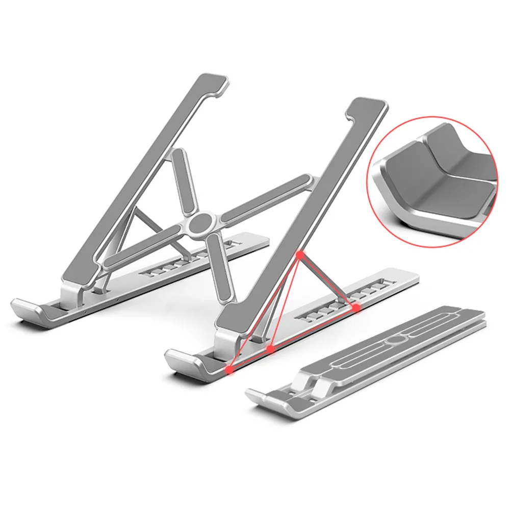 Laptop stand desktop increase bracket aluminum heat sink base folding bracket support portable lift adjustment 17 inch dangling