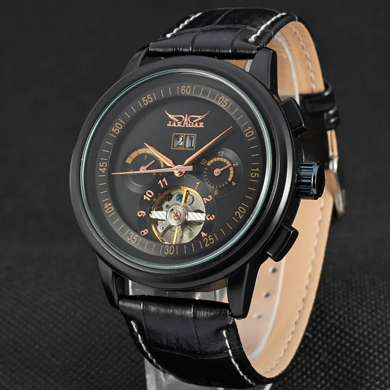 

The United Kingdom Jaragar Men Fashion Casual Three-Eyed Tourbillon Fully Automatic Mechanical Wrist Watch