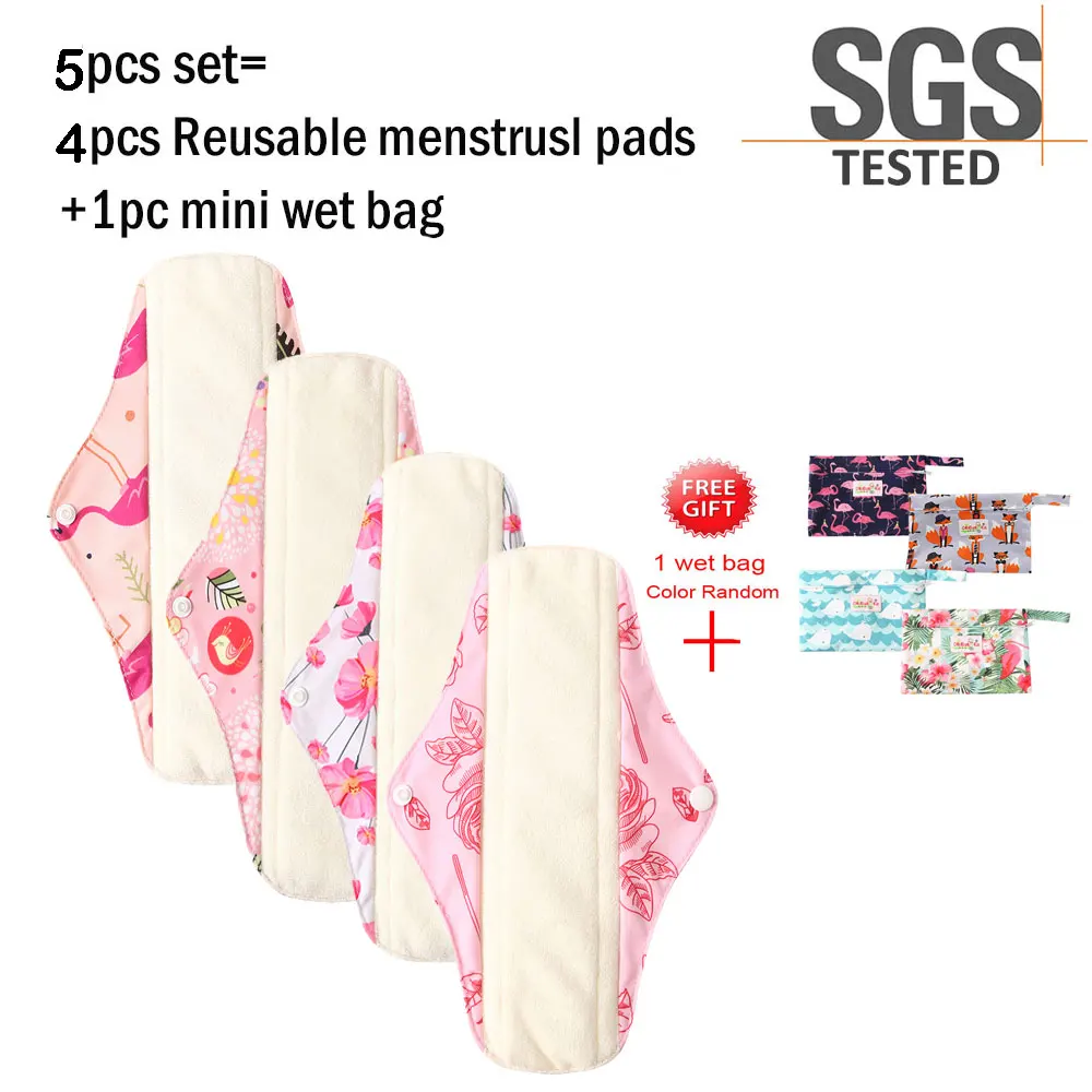 4pcs1bag Бамбуковые хлопковые Mama многоразовые прокладки тканевые гигиенические прокладки Mama гигиенические моющиеся угольные салфетки - Цвет: 4pcs1bag
