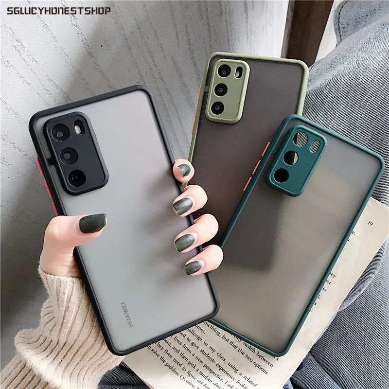 motorola g30 case Shockproof Camera Lens Matte Case For Huawei P30 P40 Pro M30 M40 Pro Pro Soft Bumper Lens Protect For Huawei Honor 30 Pro Cover moto g power case