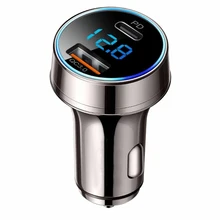 HSC HSC-3000 Portable 6.0A Car Charger TYPE-C+USB Lighter Smart Fast Charge Adapter LED Display For Tablet Mobile Phone