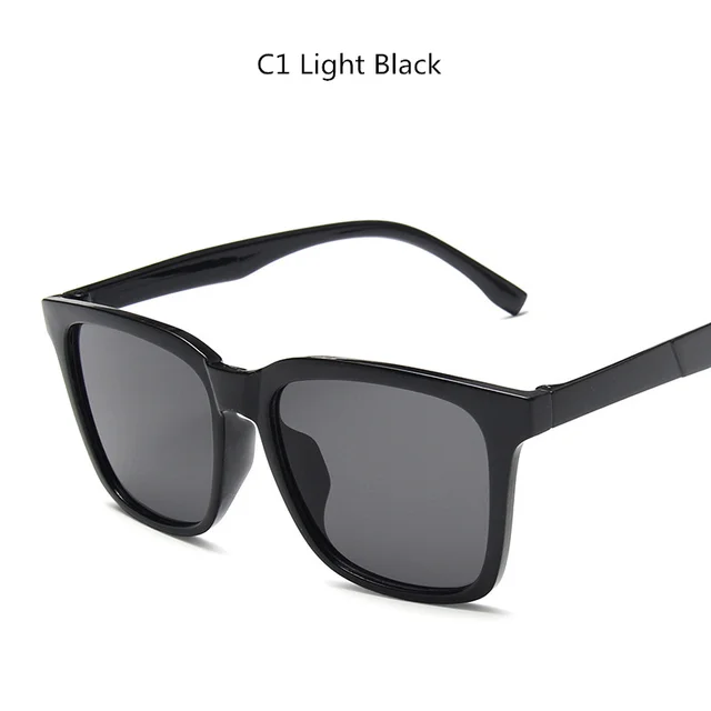 MAYTEN Sunglasses for Men Plastic Oculos De Sol Men's Fashion Square Driving Eyewear Travel Sun Glasses Eye Protect Light Black