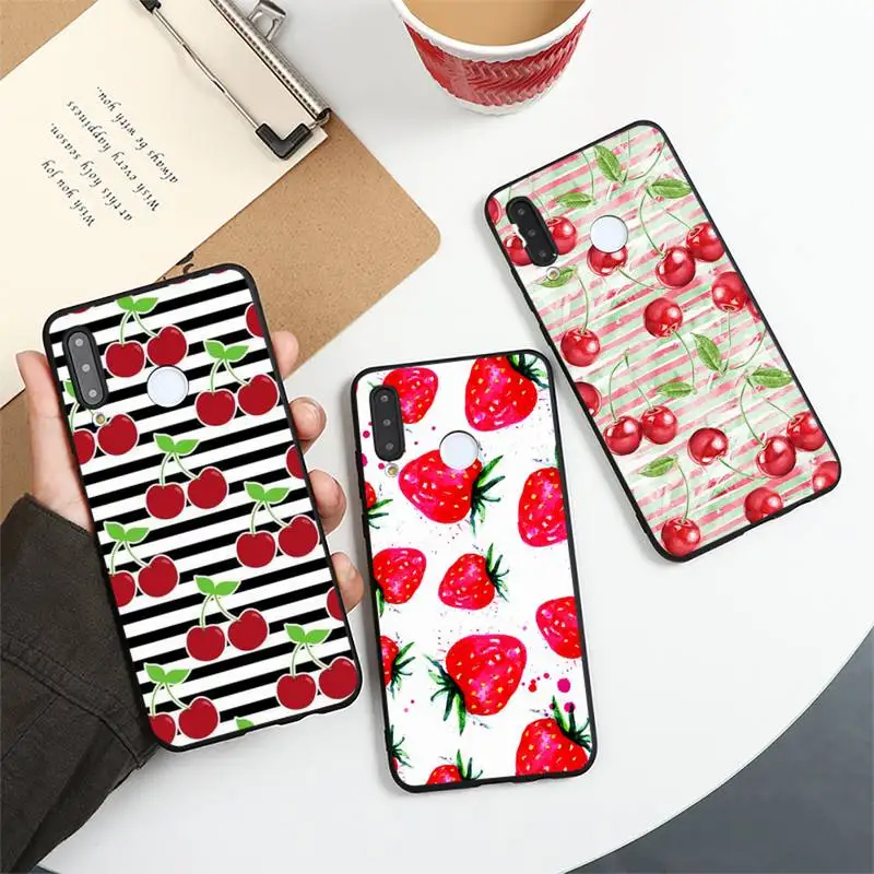 

Pink Cherries Cherry Strawberry Phone Case For Huawei honor Mate P 9 10 20 30 40 Pro 10i 7 8 a x Lite nova 5t