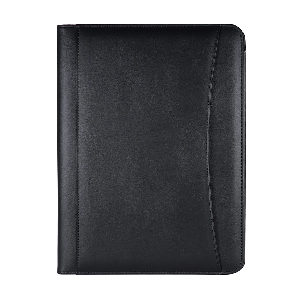 A4 PU 폴더 가방 가죽 다기능 비즈니스 포트폴리오 Padfolio 폴더 문서 케이스 주최자 명함 홀더