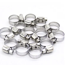 6mm-51mm Stainless Steel Mini Fuel Line Pipe Hose Clamp Clip Optional Size for Air Hose Water Pipe Fuel Hose Silicone