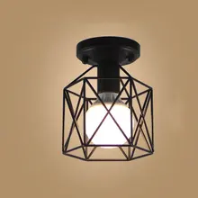 Винтажные Лофт скандинавские железные потолочные светильники Светодиодная потолочная лампа железная клетка светильники для домашнего освещения Декор