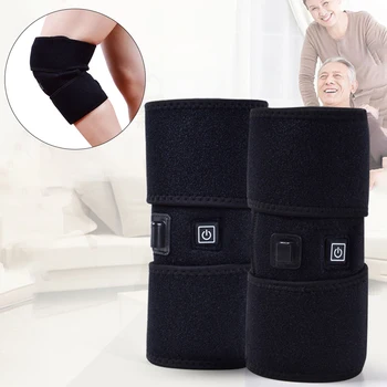 

Warm USB Heated Non Slip Mesh Pocket Knee Brace Elastic Electric Wrap Protector Thermal Therapy Washable Outdoor Sports Training