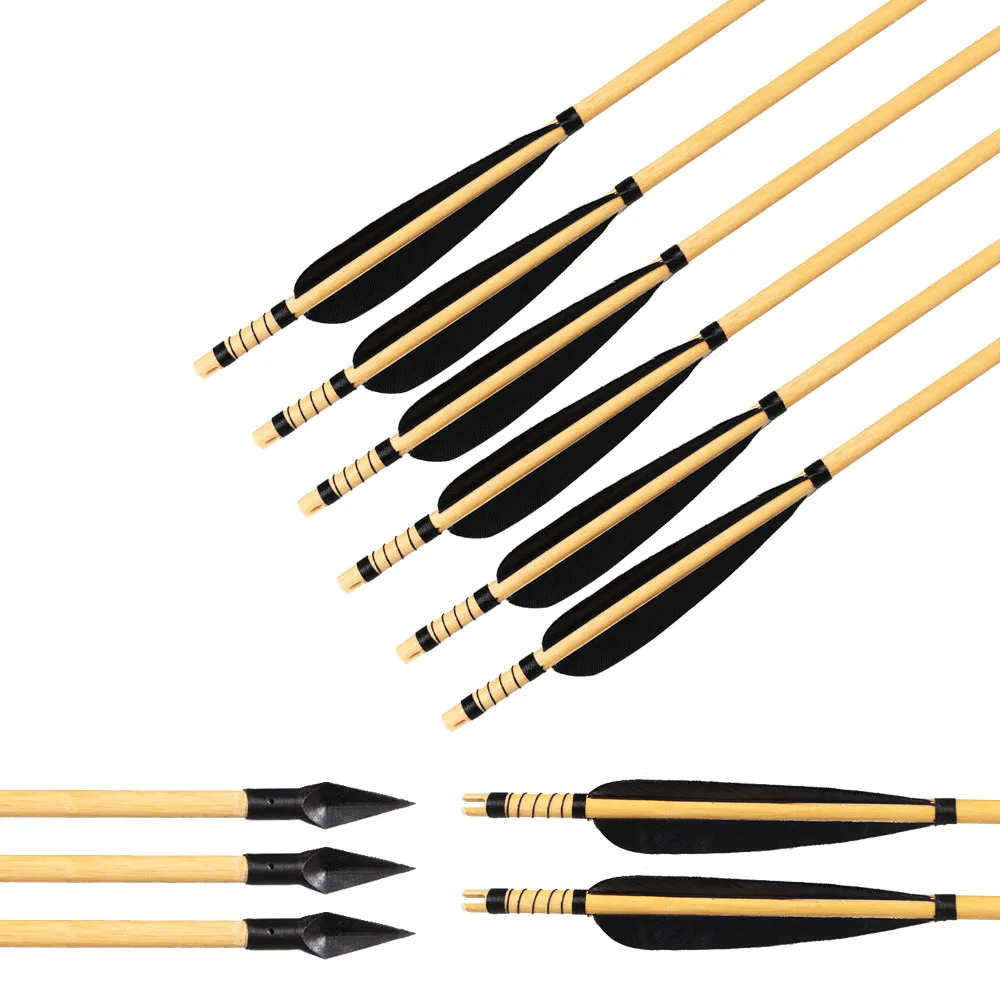 Деревянные охотничьи стрелы 31 дюйм натуральные индейки перья Longbows для мишени с 150