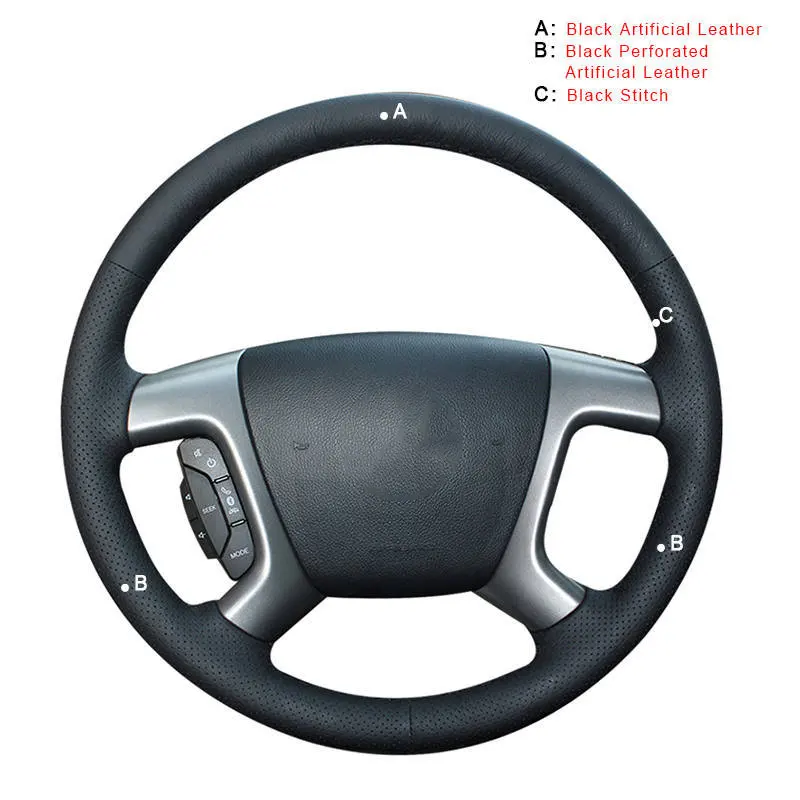 Авто оплетка на руль для Chevrolet Captiva 2007- Silverado GMC Sierra 2007-2013 Daewoo автомобильные чехлы на колеса - Название цвета: Artificial Leather