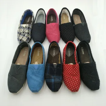 

Spring and autumn plus velvet canvas shoes knitted corduroy flat bottom pedal lazy shoes shallow mouth light daily casual women