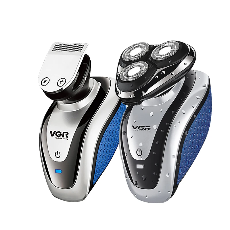 3D плавающие бритвенные бритвы для волос для мужчин электрический триммер для стрижки волос перезаряжаемая электрическая бритва тройное лезвие - Цвет: Синий