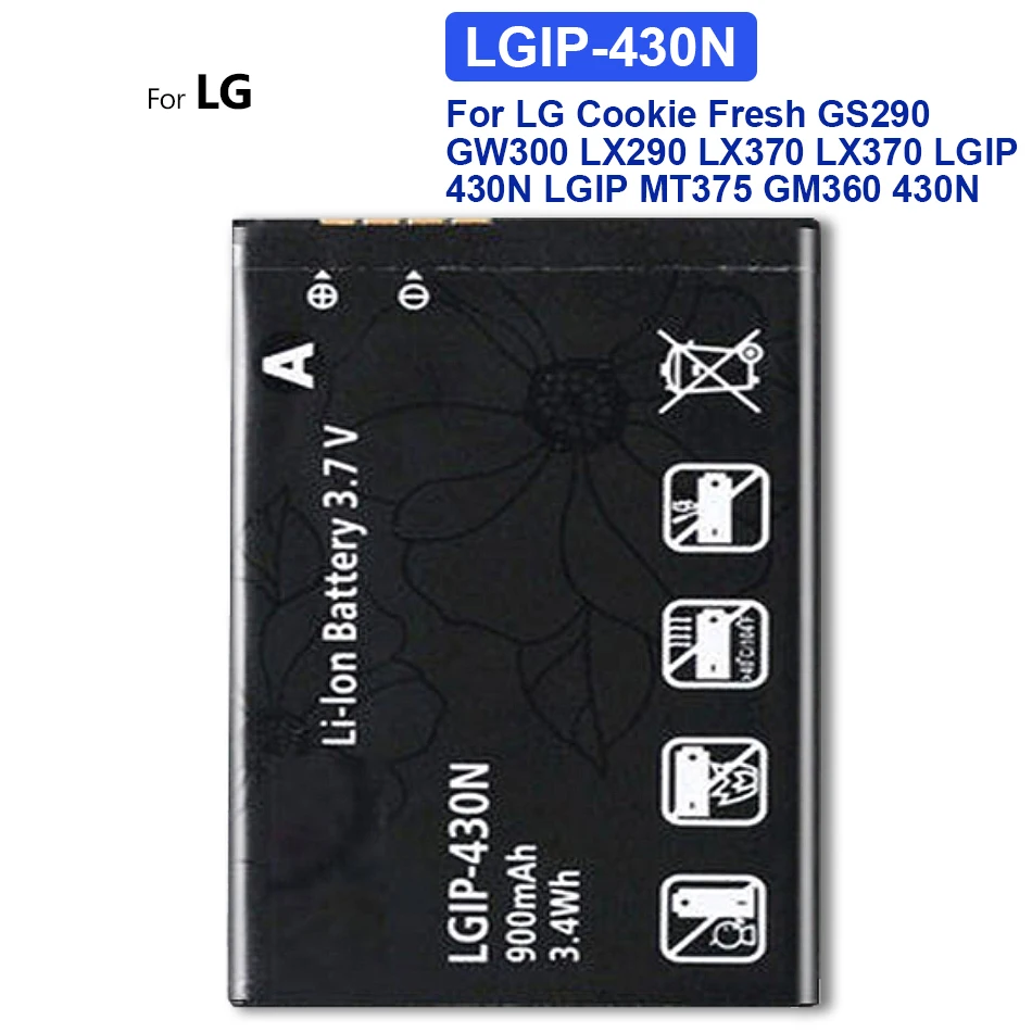 LGIP-430N Замена Батарея для LG печенья свежий GS290 GW300 LX290 LX370 LGIP 430N MT375 GM360 с номер