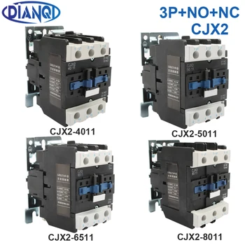

CJX2-5011 4011 8011 6511 9511 LC1-D AC Contactor 40A50A65A 80A Din Rail Mounted 1NO1NC Use with float switch Motor Starter Relay
