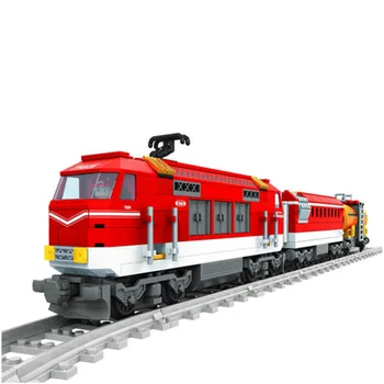 

588Pcs Compatible With Lepining City Series Train With Tracks Building Blocks Railroad Kids Model Bricks Toys For Children