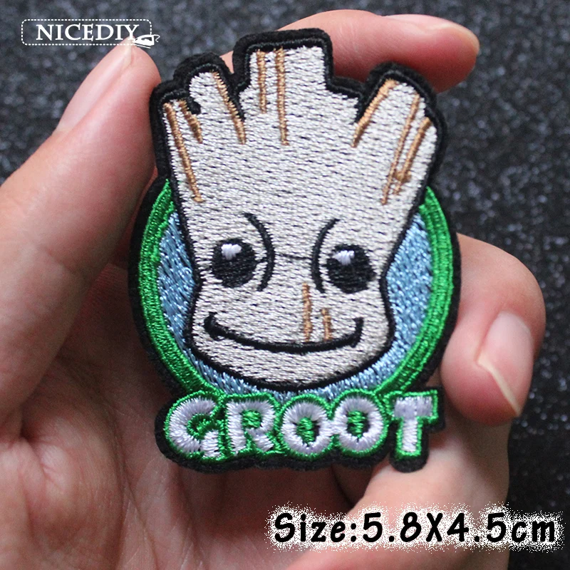 PE3859CT Nicediy милый мультфильм Treeman Грут детские железные вышитые нашивки для одежды наклейки в полоску для детской одежды оптом DIY - Цвет: PE3859CT