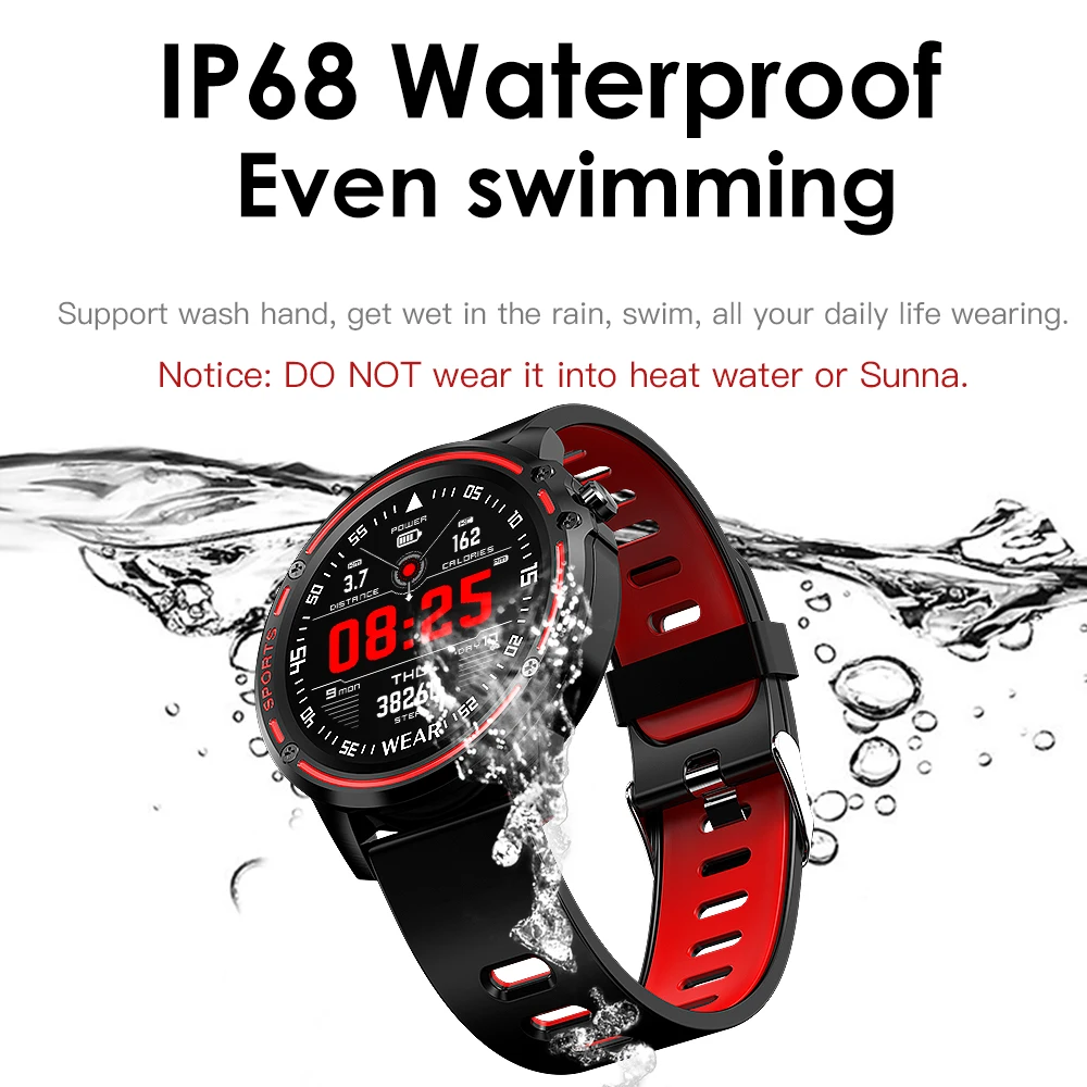 L8 Bluetooth умные часы IP68 Водонепроницаемый SmartWatch ЭКГ крови Давление сердечного ритма Фитнес Смарт часы с встроенным телефоном Honor 5 Группа
