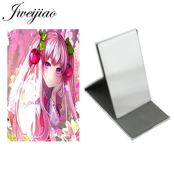 

JWEIJIAO Comics and Animation Girls Your LOVER Folding Stainless Steel Table Desktop Mirror Makeup Travel Mirrors DM148