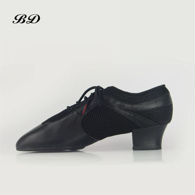 Chaussures de danse TOP en cuir de vache souple pour hommes, chaussures de danse latine, de 4.5 CM, respirantes et dédiées, haut de gamme