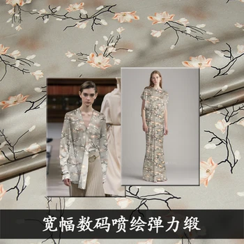

138 * 50cm Silk Printed Stretch Satin Dress Shirt Silk Satin Stretch Fabric