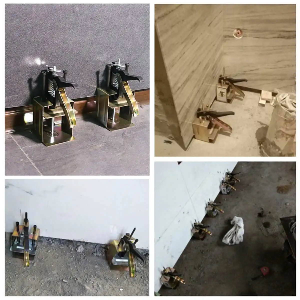 Wall leveling tool system adjustable height adjuster ceramic wall tile locator clamp tile tool construction hardware