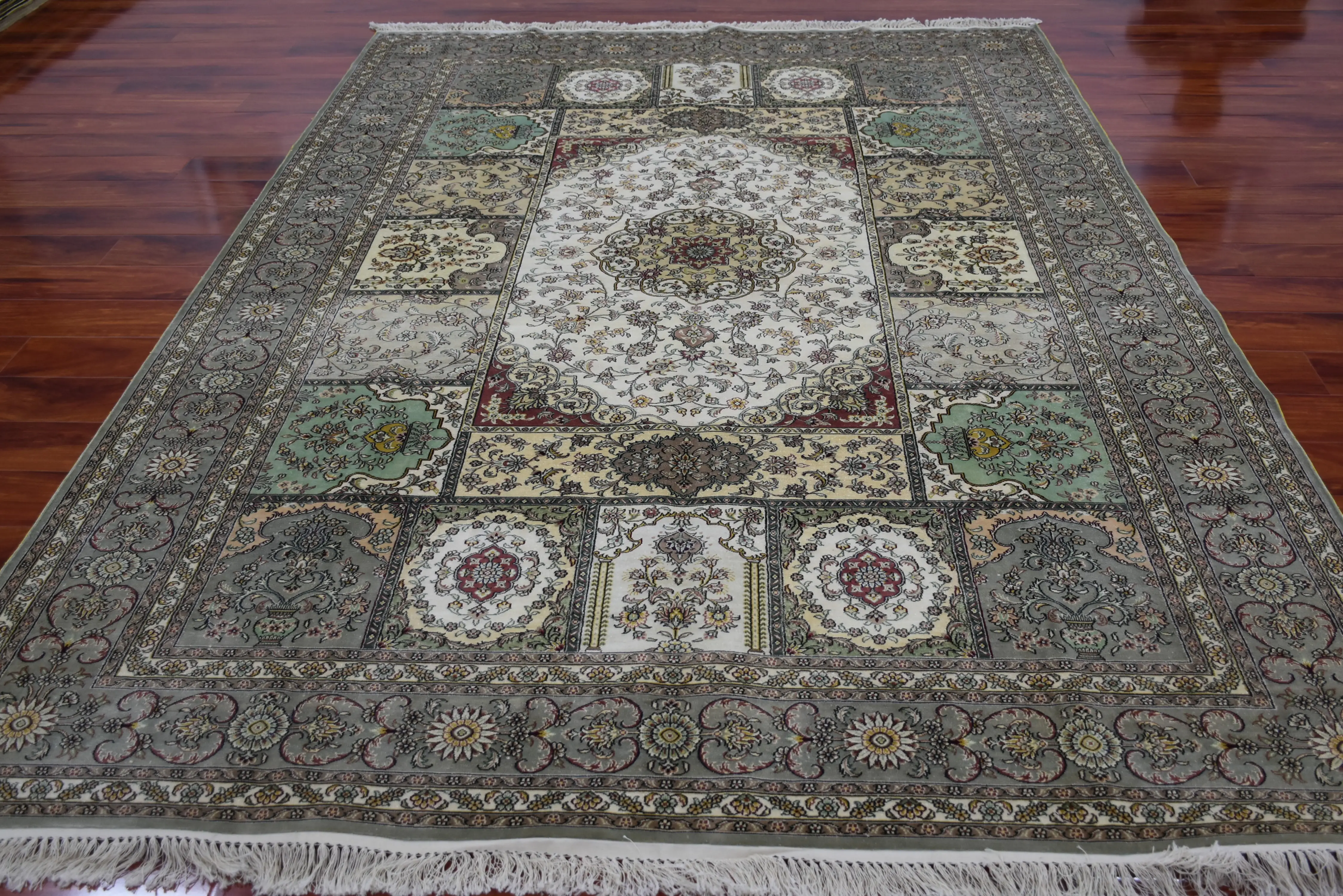 2 м x 3 м ручной работы Шелковый персидский ковер ручной работы четыре сезона