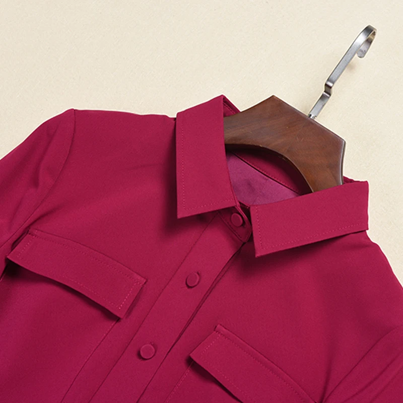 Skup Designerska bluzka wysokiej jakości jesień nowe damskie miejsce pracy Sexy Vintage elegancka elegancka moda Party z długim rękawem Lapel Midi Dress