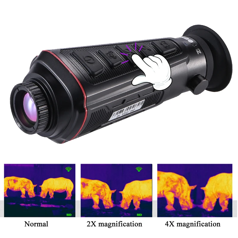 A7 Thermal Imager for Night Hunting 4X Digital Zoom Outdoor Thermographic Telescope with External Screen & Infrared Illuminator