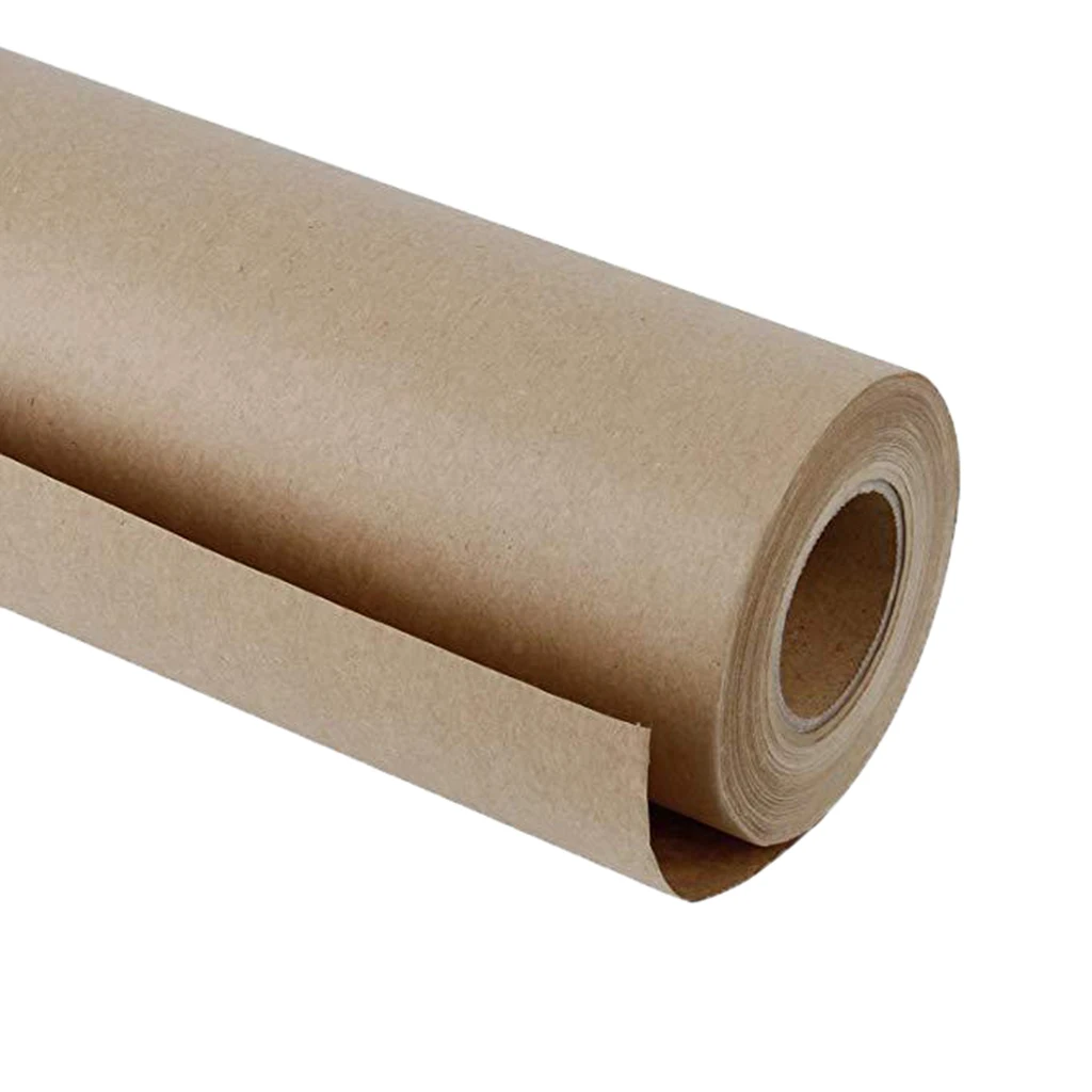 30 Meters Brown Kraft Wrapping Paper Roll for DIY wrapping, kids art, party invitations, wedding decorations, birthday banners