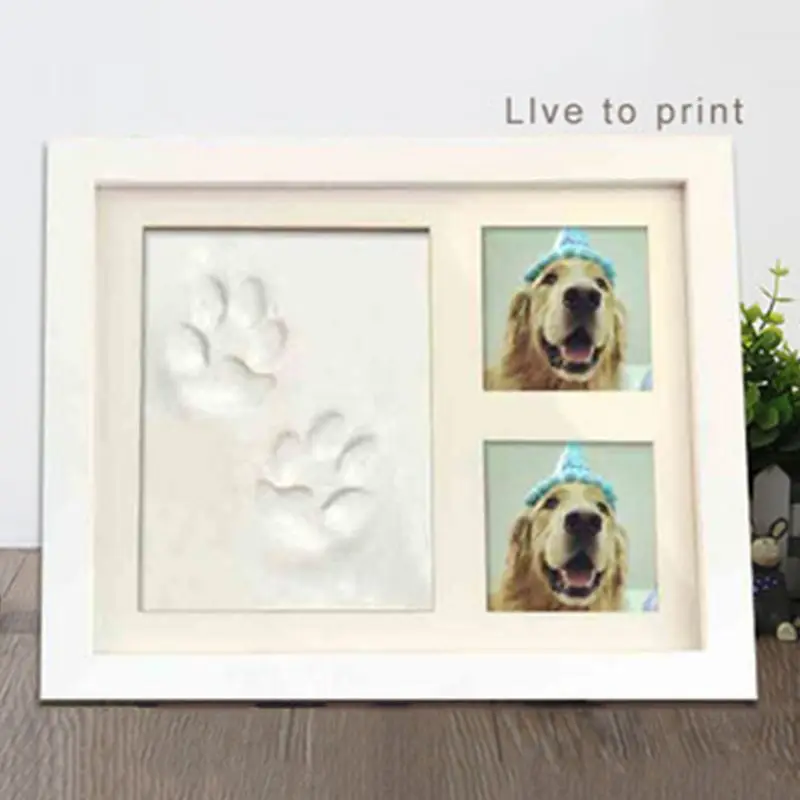 Pet Pawprint набор для памятного сувенира и премиум деревянная фоторамка глиняная форма для печати