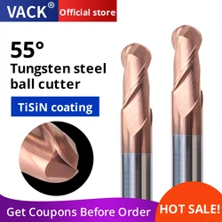 Vack hrc55 bola nariz end mills liga revestimento fresa de tungstênio aço roteador bits cnc maching ferramentas de trituração r0.5 a r10