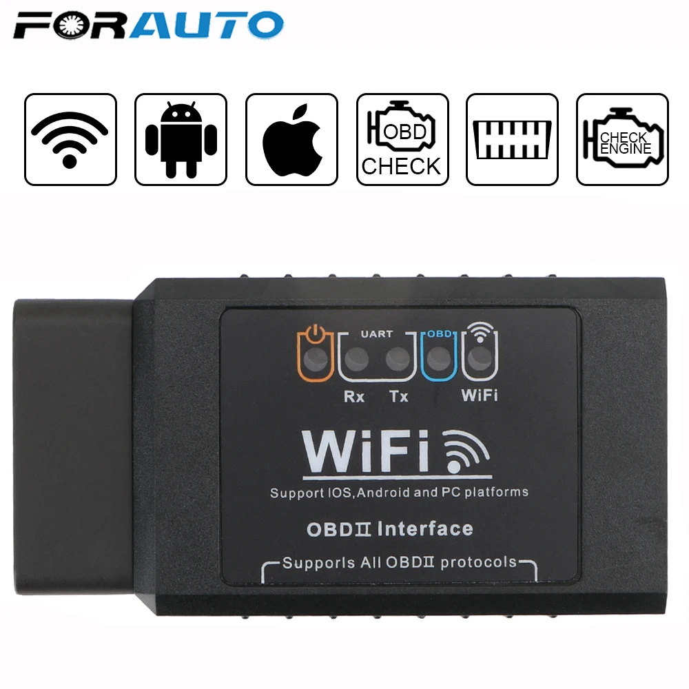 V1.5 Elm327 Car Wifi Obd 2 Obd2 Obdii Scan Tool Scanner Adapter Check  Engine Light Diagnostic Tool For Ios & Android - Code Readers & Scan Tools  - AliExpress