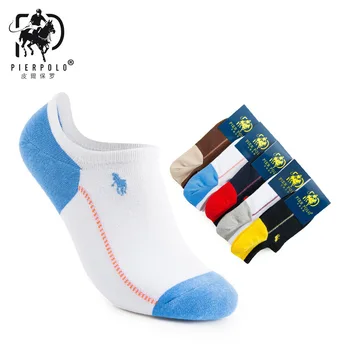 

2020 Summer 5Pairs/lot Brand Polo Men Socks Cotton Sport Sock Funny Business Socks High Quality Ankle Boat Socks Male Size 40-44