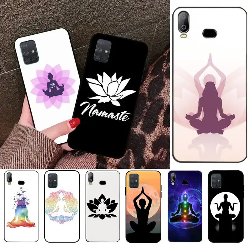 HPCHCJHM Namaste Lotus Yoga чехол для телефона Samsung A10 A20 A30 A40 A50 A70 A80 A71 A91 A51 A6 A8 2018 | Мобильные