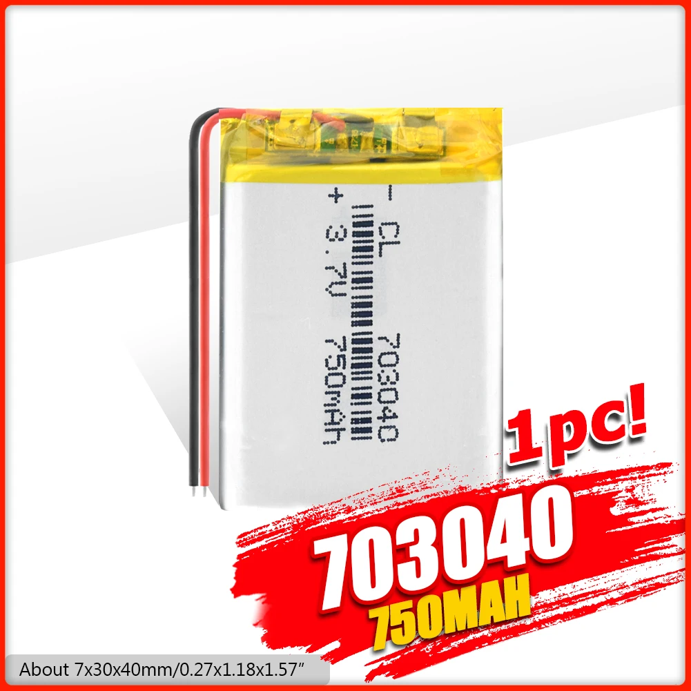 Перезаряжаемая 3 7 V 750mAh 703040 батарея Li Po полимерные элементы литий ионная Lipo для