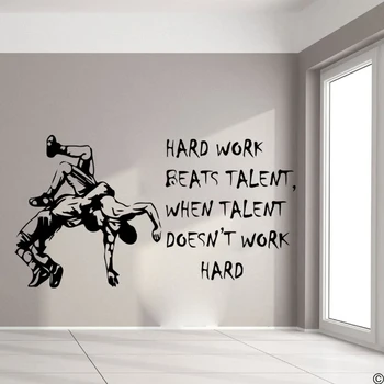 

Large Wrestling Hard Work Inspirational Quote Wall Sticker Bedroom Wrestling Motivational Wall Decal Living Room Vinyl Decor