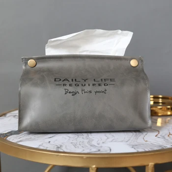 

Fashion Ins PU Leather Tissue Bag Living Room Home Creative Tissue Box JJJRY1138