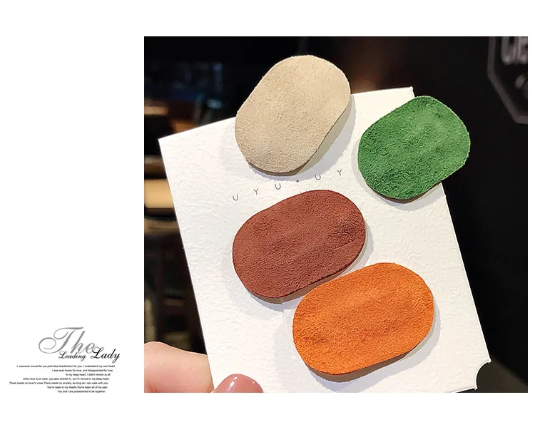 60set/lot 2pcs/set DIY Multi Felt Suede Fabric Hair BB Clip Simple Bang Hairpins Hair Styling Tools Hair Accessories HA1243