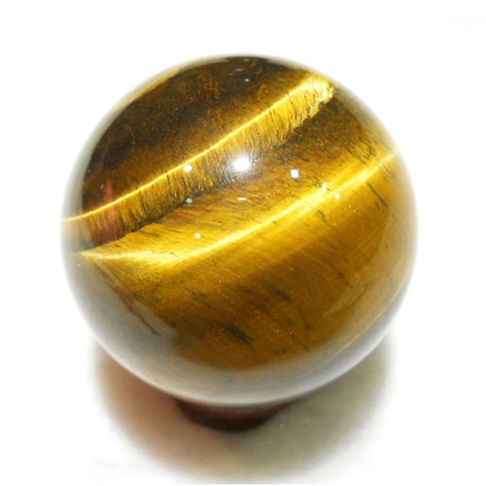 Сферический ручной работы желтый исцеляющий шар игрушка Подвески 2 см мини круглый подарок кристалл редкий тигровый глаз