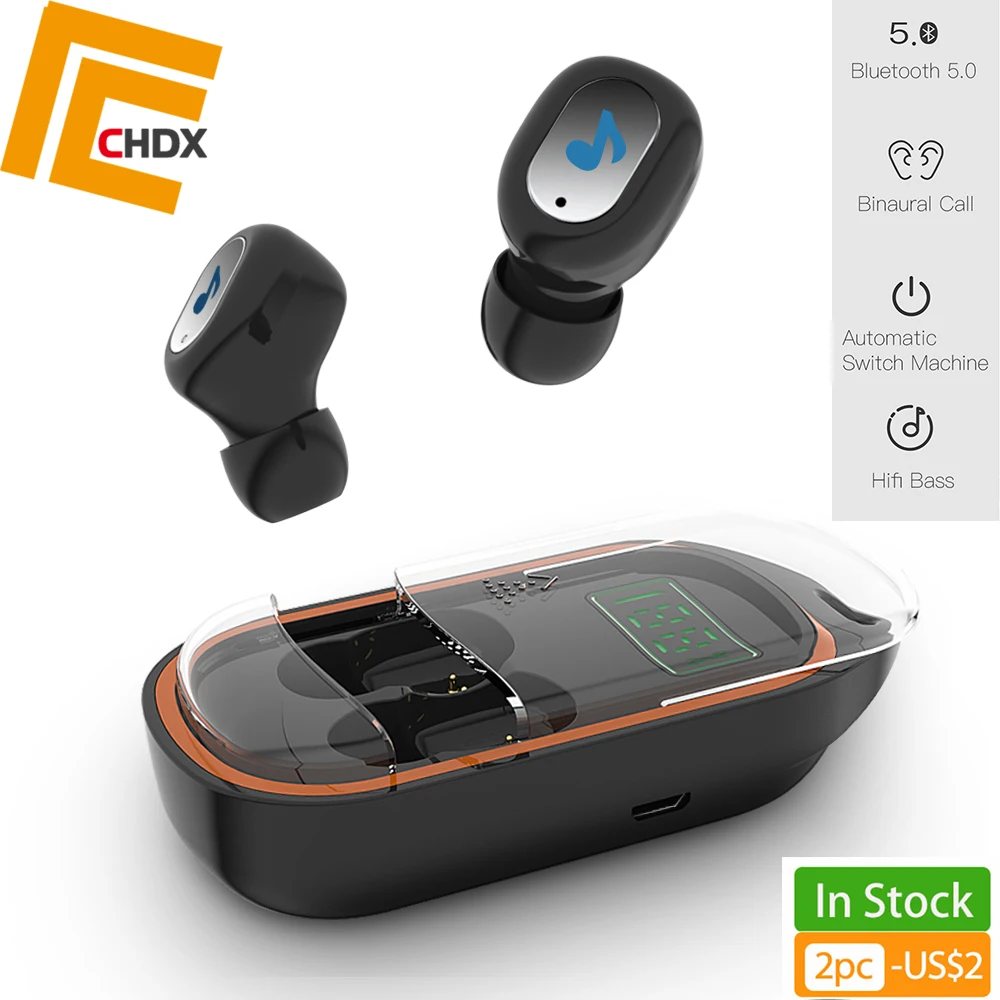 

CHDX Wireless Noise Reduction Earphones Bluetooth 5.0 Power Display Headphones Sports Gaming Driving Earbuds with Microphone