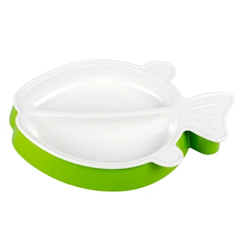 

Creative Baby Two-Lattice Cartoon Fish Feeding Dishes Plate Children Baby Tray Appetizer Platter Kids