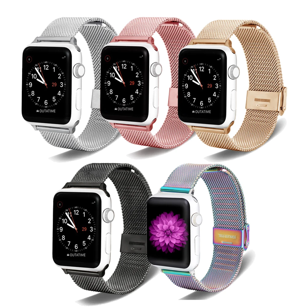 Tschick для Apple Watch Band, металлическая петля из нержавеющей стали с магнитной застежкой, сменный ремешок для iWatch Series 4/3/2/1