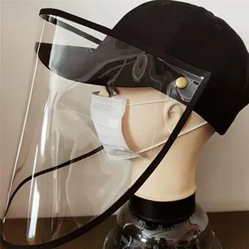

2020 Detachable Anti-spitting Face Protective Work Hat Cover Outdoor Baseball Cap Hot Pure Color Fog Dust Splash-proof Hat
