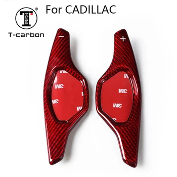 

T-carbon For Cadillac XTS5 Interior Inner Accessory Car Styling Real Carbon Fiber Steering Wheel Shift Paddle Shifter Extension