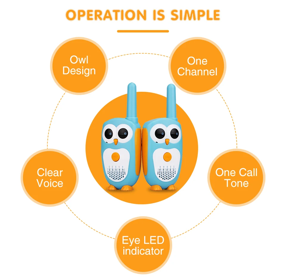 2 шт. Retevis RT30 Сова рация детская Мини Портативная детская радио 0,5 Вт 1CH FRS/PMR PMR446 2 способ радио игрушка Рождественский подарок